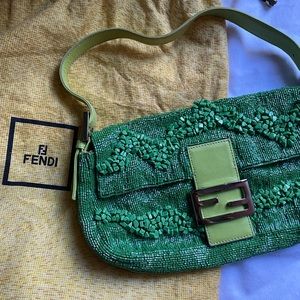 Authentic Fendi beaded baguette bag